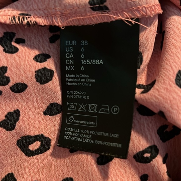 Divided Cheetah Tank Top lace trim, spaghetti strap size 6 pink - Picture 4 of 4